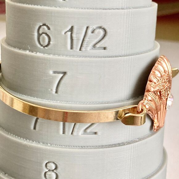 Scallop Sea Shell Bracelet Bangle Nautical Island Beach 7.5" Gold Plated Crystal - Picture 11 of 12